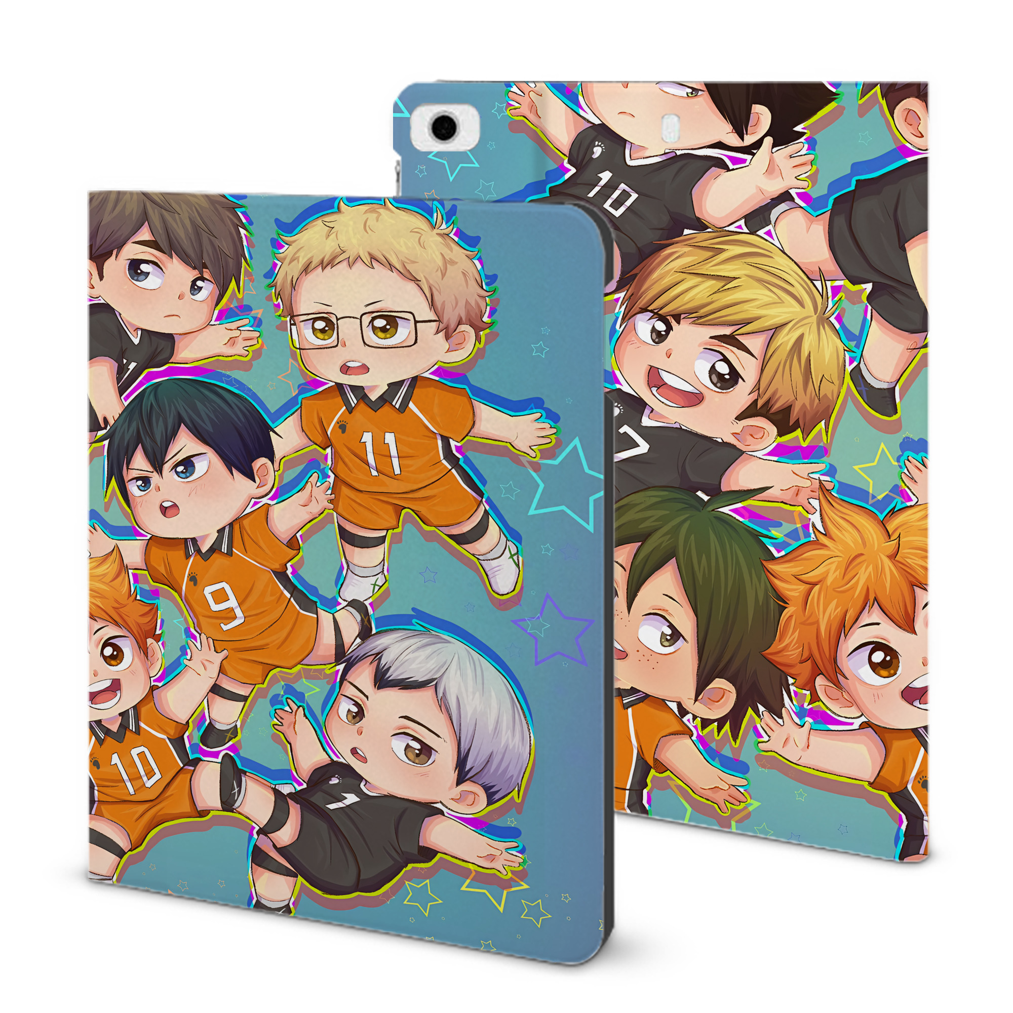 （画像用） ハイキュー!! Haikyu!! IPad ケース ブック型 PUレザー TPU 耐衝撃 軽量 薄型 ペン収納なし 全面保護 IPad 各モデル対応